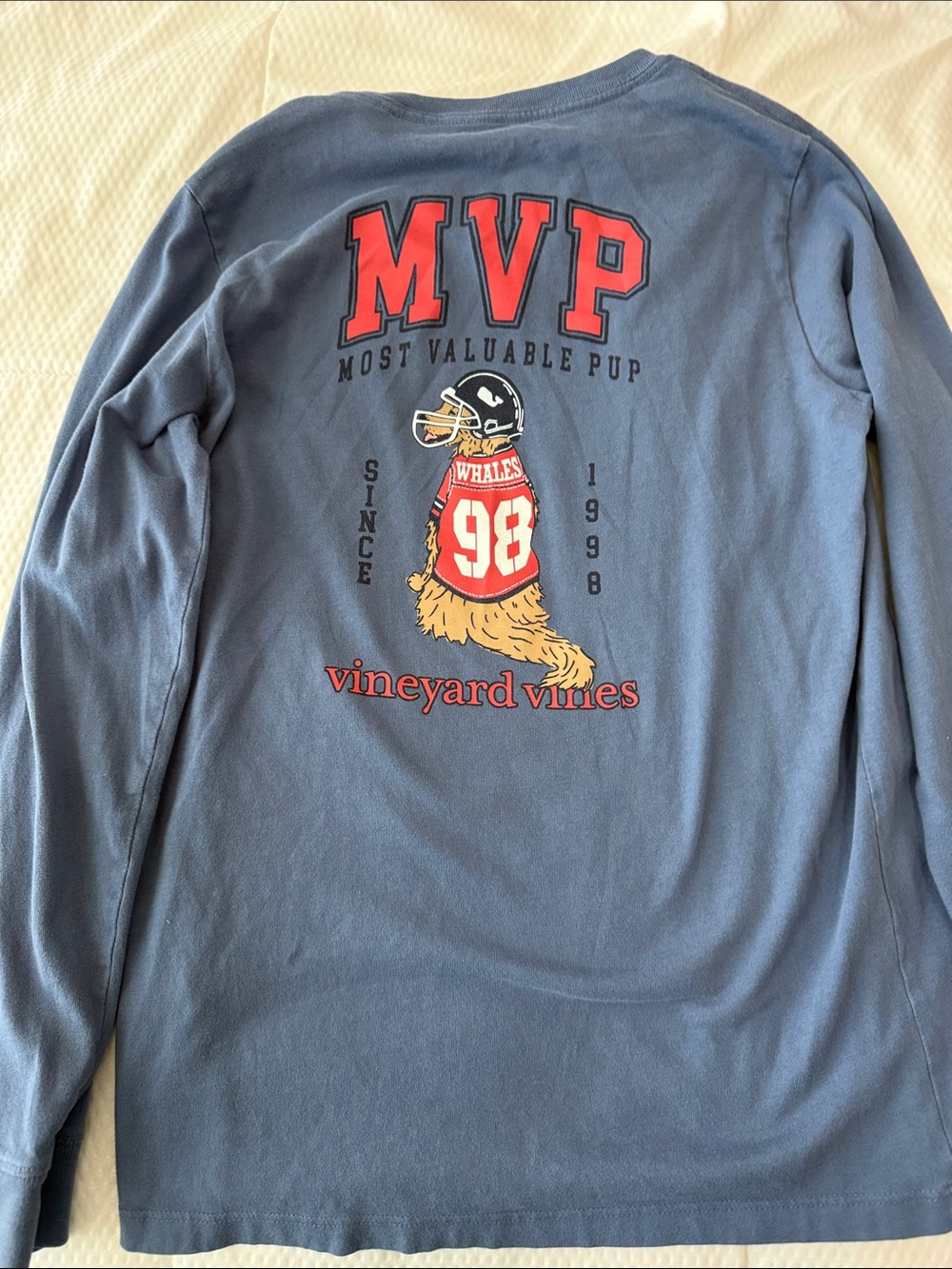 Boys Vineyard Vines Slate Blue Long Sleeve Tee Size M (12-14)